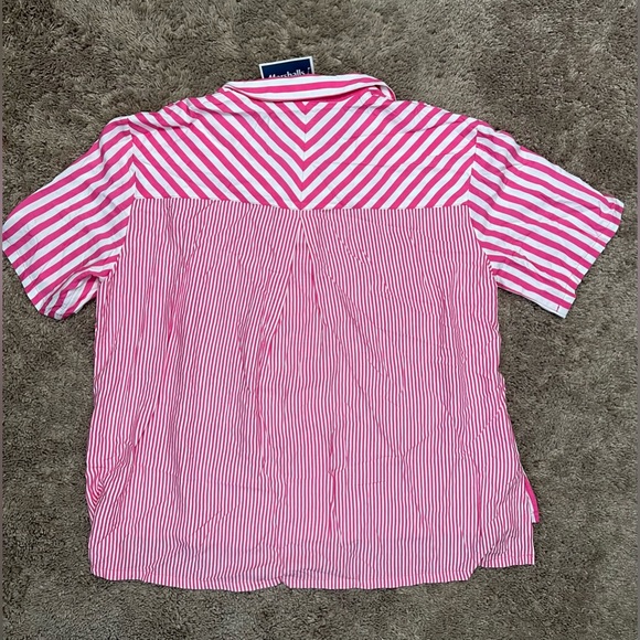 NWT Jane and Delancey Pink Striped Button-Up Top - Picture 3 of 5